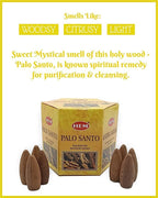 Palo Santo Backflow Incense Cones - 40 Woody Cones Waterfall - Thick Cloudy Incense Fountain, Gift