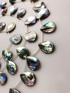 JM Design Natural Abalone Teardrop Shape 15x20mm 20pc Strand