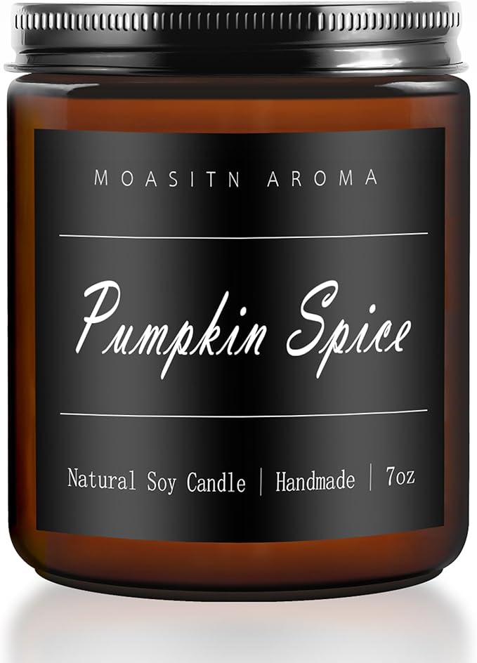 MOASITN Pumpkin Spice Heavenly Scented Candles for Home| Natural Soy Fall Candle| Handmade Long Lasting Aromatherapy Candle| Jar Candel for Women,Men as Halloween,Birthday,Relaxing Gifts| 7oz