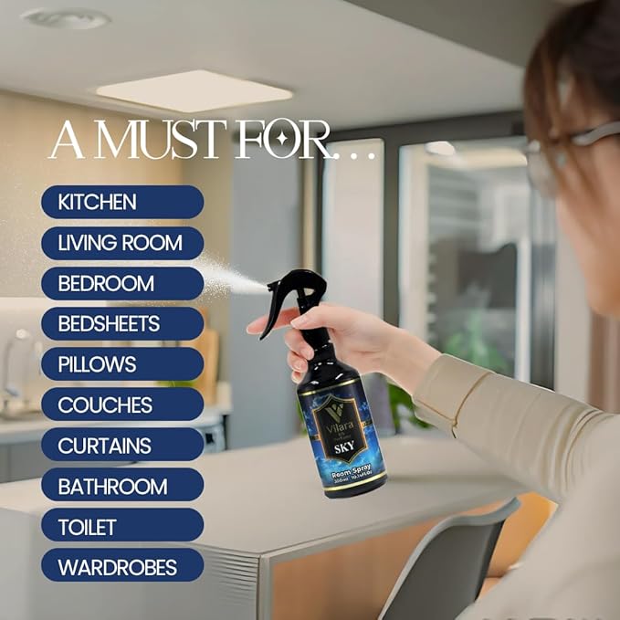 Room Spray Freshener - Long-Lasting Luxury Scents - Room and Linen Spray for Bedding, Sheets, Fabric, Furniture for Aromatherapy - 10.14 fl oz (Sky)