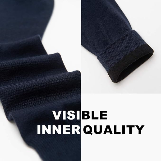 LIXIA Men's Thin Merino Wool Socks, Cozy Winter Warm Breathable Mid-calf Casual Dress Liners 3/6 Pairs Pack