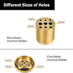 4 in 1 Natural Marble Incense Holder,Incense Holder for Sticks with Adjustable Angle, Incense Stick Holder with Ash Catcher,Stick Incense Burner,9 Holes Suitable for Most