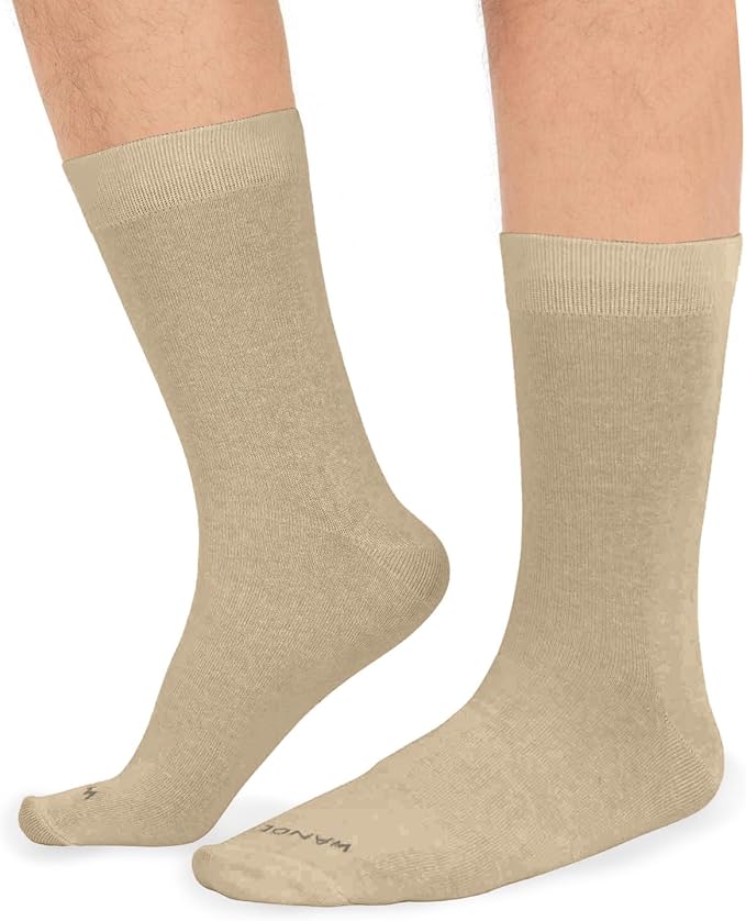 WANDER Men's Dress Socks Cotton Thin Classic Lightweight Socks 6/8 Pairs Solid & Patterned Soft Breathable Socks