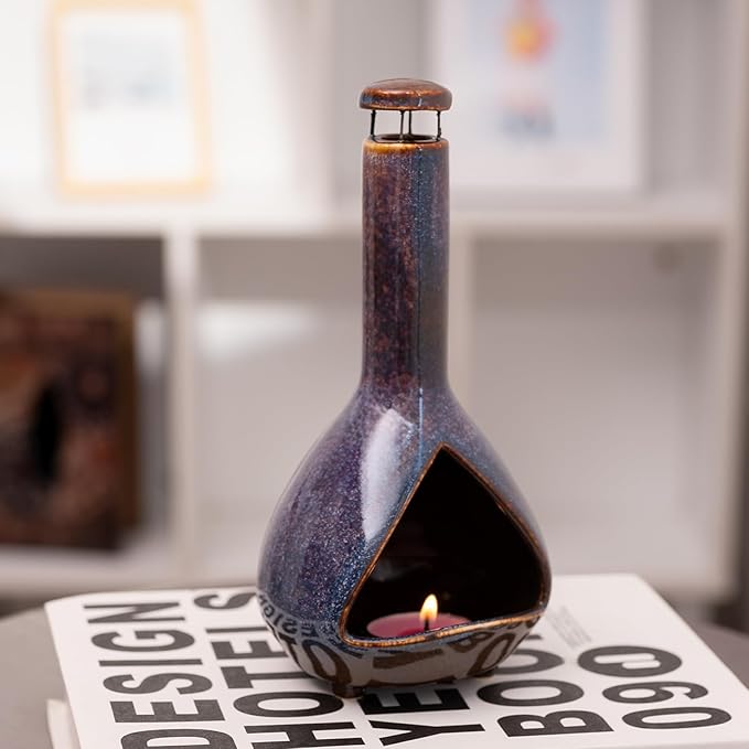 Premium Ceramic Palo Santo Holder - HighTemperature 1200°C Mini Chiminea for Sage, Incense & Palo Santo Sticks-Elegant Design for Energy Cleansing, Yoga, Meditation & Aromatherapy Idea