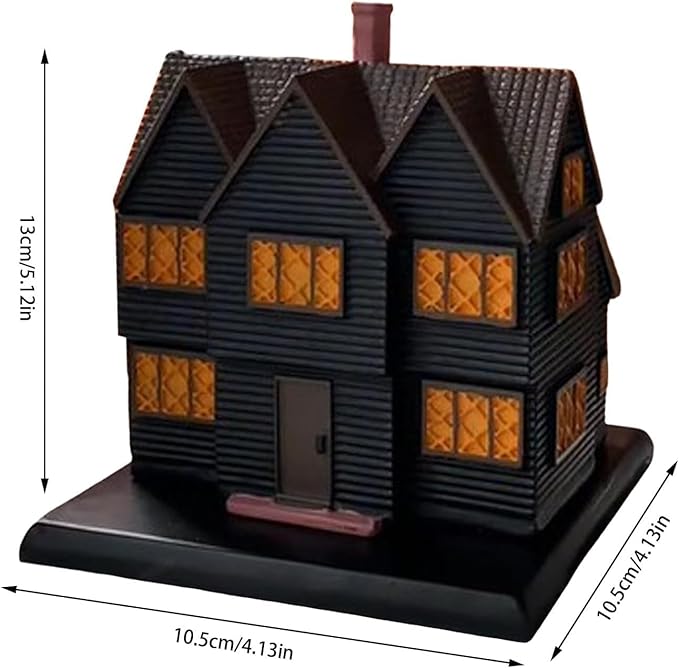 Salem Witch House Incense Burner – Halloween Autumn Incense Burner for Home & Indoor Halloween Decorations – Haunted Mansion Style Chimney Incense Holder