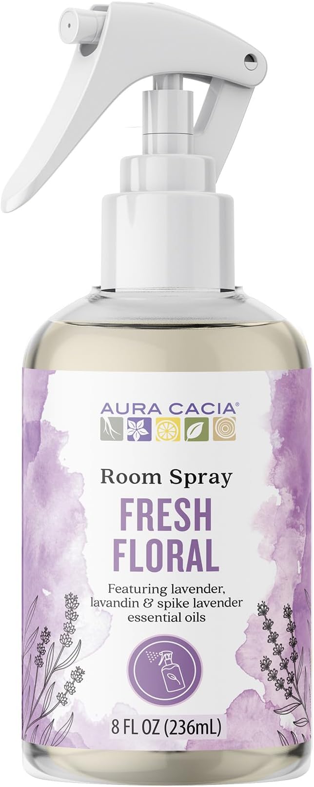 Aura Cacia Fresh Floral Room Spray 8 Fl. oz. - Light Aroma, No Synthetic Fragrances