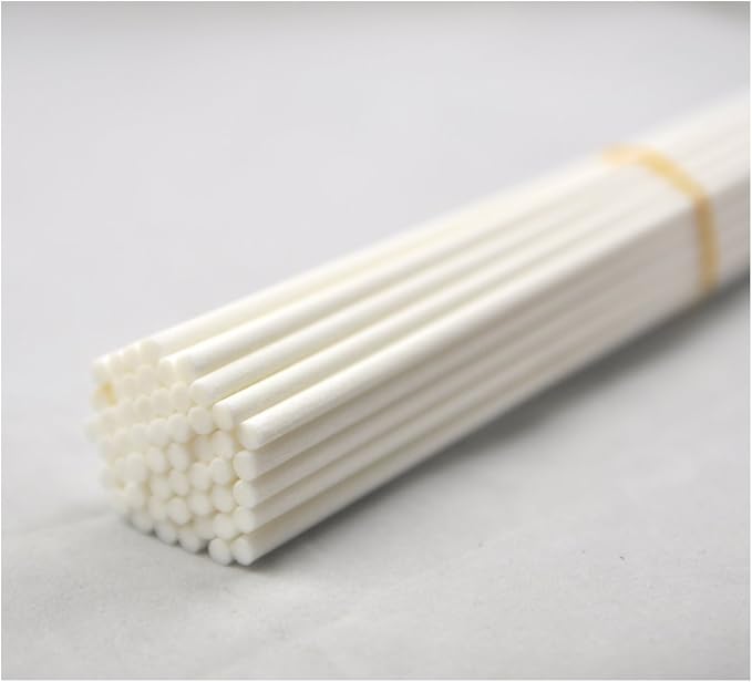 50 Pieces Fiber Reed Diffuser Replacement Refill Sticks for Aroma Fragrance (White, 10" x4mm)
