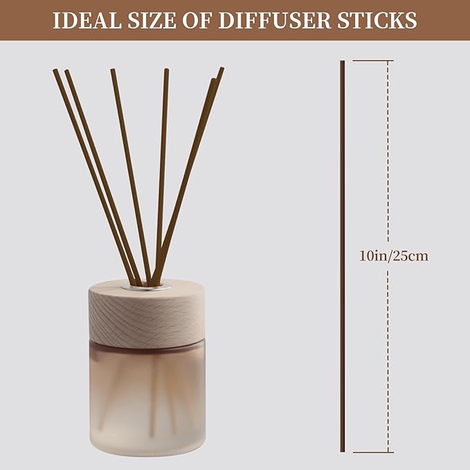 130pcs Reed Diffuser Sticks -10 Inch Essential Oil Aroma Diffuser Reeds Aroma Fragrance Refills(Brown10"/25cm)