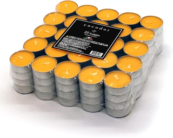 COCODOR Scented Tealight Candles/Honey Peach / 100 Pack / 4-5 Hour Extended Burn Time/Made in Italy, Cotton Wick, Scented Home Deco, Fragrance, Mother's Day