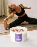 AOOVOO Lavender Scented Candles for Women - 20oz 3 Wick Soy Candles for Home Scented, Aromatherapy Candle with Crystals Inside, Birthday Gifts Mothers Day Candle for Women Mom