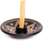 Luna Sundara Authentic Peru Pottery Palo Santo Stick Holder and Incense Holder Includes 5 Palo Santo Sticks Handmade Ceramic Smudge Bowl Sage Holder Palo Santo Holder (Apricot)