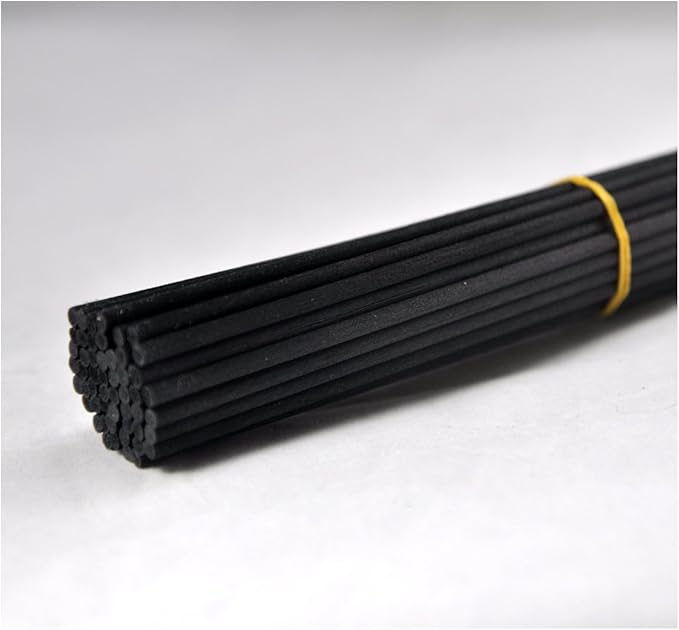 50 Pieces Fiber Reed Diffuser Replacement Refill Sticks for Aroma Fragrance (Black, 12" x3.5mm)