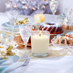 Unscented White Votive Candles in Glass Small Soy Wax 1.8oz Candles for Wedding Party Dinner Table Home, 4 Packs