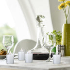 flamecan (Set of 24) Votive Candles, Unscented White Wax, for Wedding, Birthday, Party, Spa, Holiday, Home Decoration (15 Hour Burn Time)