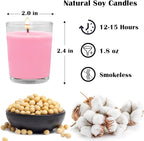 Set of 20 Pink Votive Candles Clear Glass Filled Unscented Soy Wax Candle for Home Spa Weddings Romantic Holiday Party and DIY