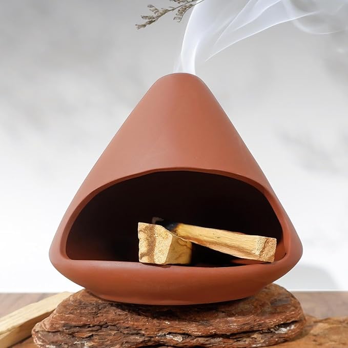 Terracotta Zongzi Palo Santo Holder–Elegant Sage Cone Incense Dish for Zen Meditation Altar, Energy Cleansing&Yoga Spa–Perfect for Mindfulness, Aromatherapy, Stress Relief&Spiritual Decor Gift