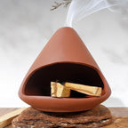 Terracotta Zongzi Palo Santo Holder–Elegant Sage Cone Incense Dish for Zen Meditation Altar, Energy Cleansing&Yoga Spa–Perfect for Mindfulness, Aromatherapy, Stress Relief&Spiritual Decor Gift