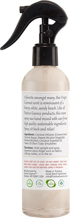 Virgin Coconut Linen and Room Spray, Natural Aromatic Mist Made with Pure Virgin Coconut Oil, Relax Your Body & Mind, Perfect as a Bathroom Air Freshener Odor Eliminator