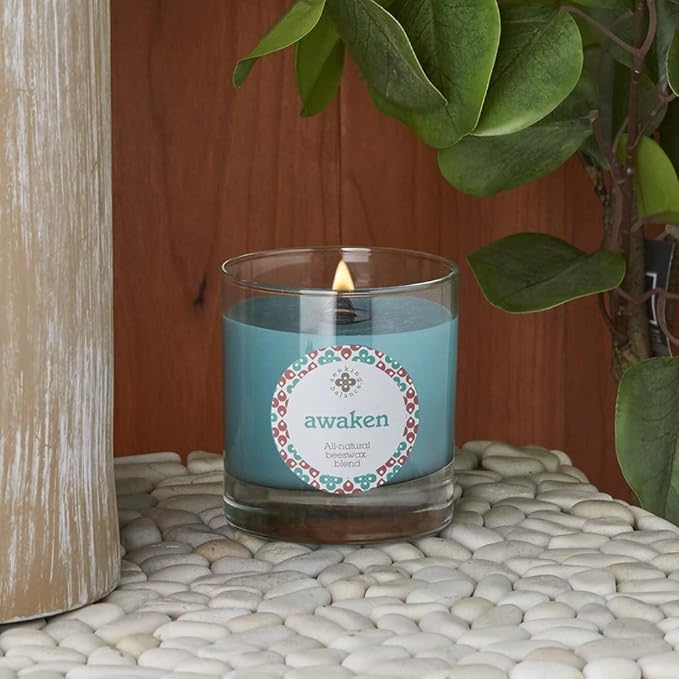 Root Candles Aromatherapy Candles Seeking Balance Wood Wick Spa Candle, 5.8-Ounce, Awaken: Basil & Lime