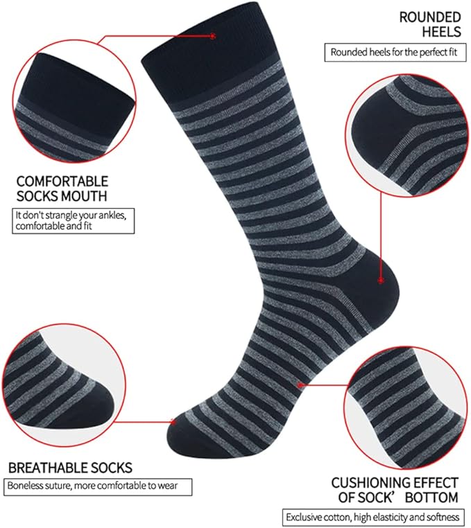 DRASEX Men's Dress Socks Funky Colorful Pattern Cotton Novelty Casual Crew Socks