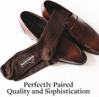 Merino Wool Dress Socks for Men – Over-the-Calf, Ribbed Wool Dress Socks for Size 8-12 – Breathable, Reinforced Heel and Toe