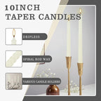 12 Pack 10 inch Ivory Spiral Taper Candles - Dripless, Smokeless, Unscented - 7 Hour Long Burning - Hand Poured Tall Candlesticks - Perfect for Dinner,Party,Wedding and Home Decoration.