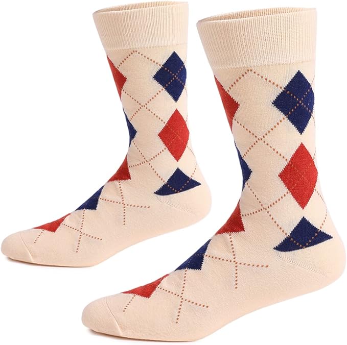 DRASEX Men's Dress Socks Funky Colorful Pattern Cotton Novelty Casual Crew Socks