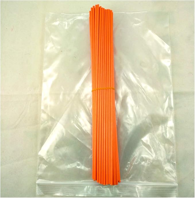 100 Pieces Fiber Reed Diffuser Replacement Refill Sticks (12" x 3mm, Orange)
