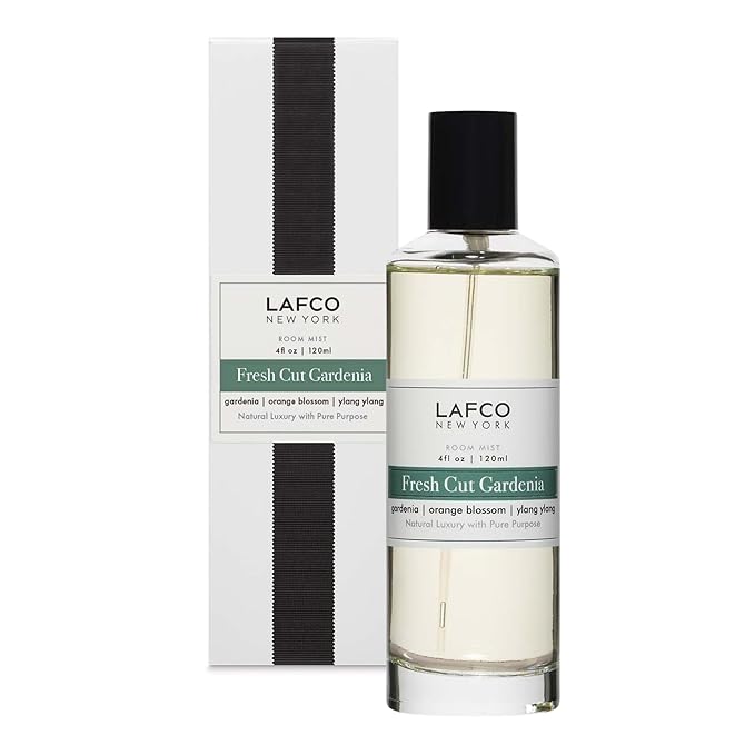 LAFCO New York Odor Removing Room Mist, Fresh Cut Gardenia - 4 oz - Eliminates Unpleasant Scents & Provides Luxurious Fragrance - Up to 750 Pump Sprays Per Bottle - Made in the USA