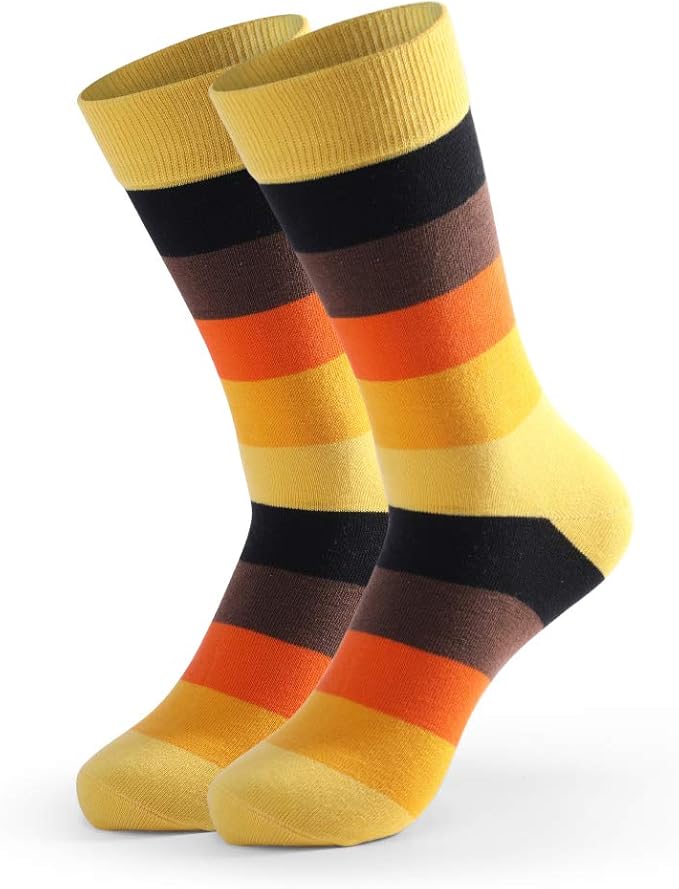 DRASEX Men's Dress Socks Funky Colorful Pattern Cotton Novelty Casual Crew Socks