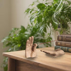 Hand Statues Incense Holder - Incense Burner Ash Catcher, Handcrafted Incense Stick Holder with Ash Catcher, Artisan Incense Burner for Meditation & Yoga (Yellow)