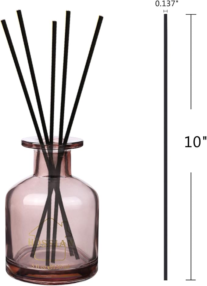 HOSSIAN Reed Diffuser Sticks - Reed diffusers-Reed Sticks -Diffuser Glass Bottles-Diffuser Refills- Natural Rattan Wood Replacement for Aroma Fragrance (10" Black)