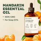 KUKKA Mandarin Essential Oils - 4 Fl Oz - for Hair, Skin, Diffuser, Aromatherapy & DIY Soap Making Scent