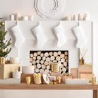 Thymes Frasier Fir Candle - Gilded Collection - Wood Grain Ceramic Design with 24-Karate Gold Rim - Mountain Fresh Fragrance - Elegant Winter Candle Scents - Gifts for Women & Men (3-Wick, 20 oz)