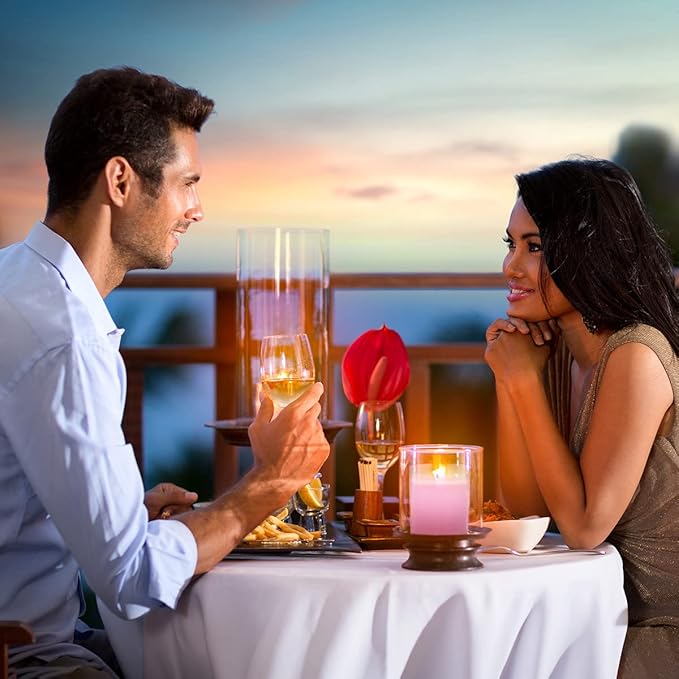 20 Packs Unscented Christmas Advent Votive Candles in Glass, Small Natural Soy Wax Colored Candles with 20pcs Stickers of Hope, Peace, Joy and Love - 5 Pink and 15 Purple