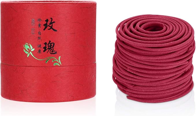 Spiral Incense Rose,24pcs 2HR Coils Incense for Burner