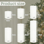 Shihanee 24 Pcs Pillar Candles 3 in x 3,4,5,6,8,10 Dripless Unscented Smokeless Candle Long Burning Decorative Rustic Candles with Cotton Wick for Wedding Home Fireplace (White)
