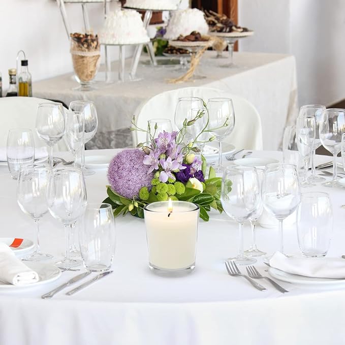 Unscented White Votive Candles in Glass 20 Packs Small Soy Wax Votives for Wedding Party Dinner Table