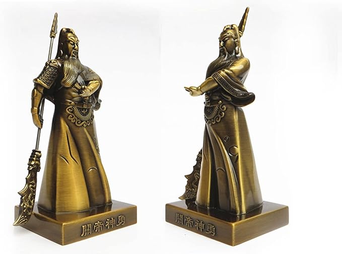 Guan Yu,Chinese Fengshui Guan Gong Statue,Antique Bronze Finish Statue for Decoration car Home Office Tabletop,Historical Collection Good Lucky Gifts 4.6 Inch