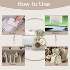 Home Refillable Fragrance Sachets 6-Pack, Lavender & Freesia Corn Cob Scent Bags for Closet Car Drawer, Natural Long-Lasting Freshener, Hemp Fabric Pouches