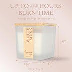 Scented Candle, 7.04 oz White Musk Aromatherapy Candle, Natural Soy Wax with Wooden Wick, Candles for Home, 45 Hours Burn Time, Scented Jar Candle Gifts