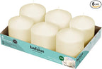 BOLSIUS 6 Ivory Pillar Candles Bulk - 3x3 Inches Candle Set - 25+ Hours Clean Burning - No Palm Oil - 0% Animal Fat - Premium European Quality - Unscented Dripless Dinner Pillars