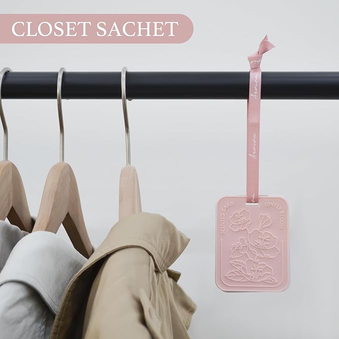 Car Air Freshener, 2 Pack Fresh Rose Scented Sachets for Closet and Drawer, Long-Lasting Home Fragrance Sachets, Car Mirror Hanging Air Freshener & Accessories