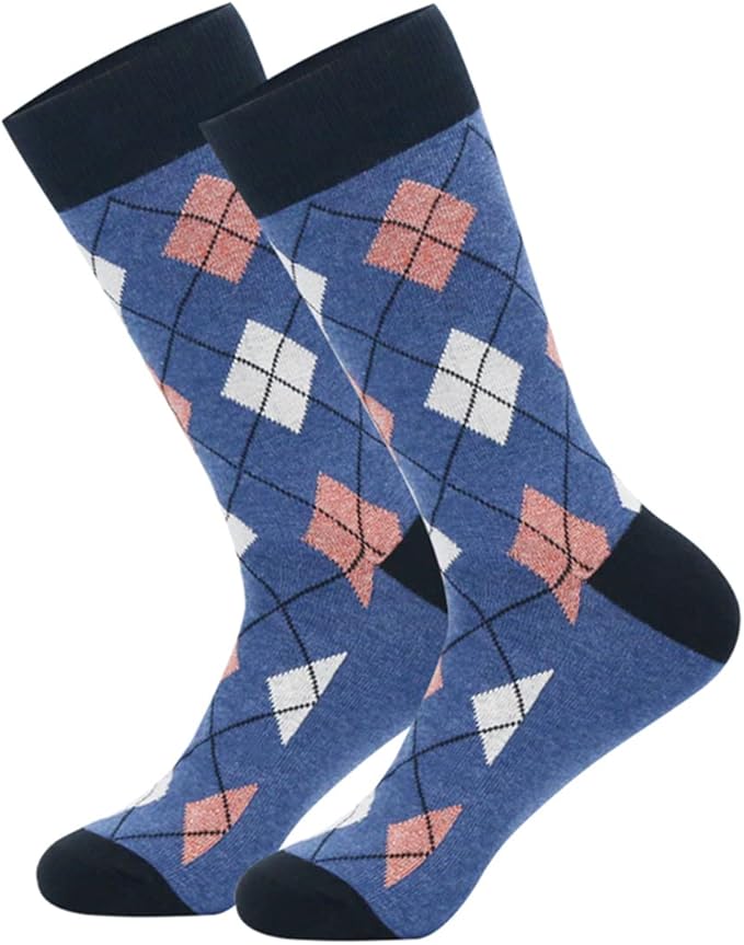 HHX YONLEE Dress Socks 5/6/10 Pairs Crew Argyle Colorful Cotton Novelty Casual Happy Fun