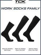 TCK Moisture Wicking Work Crew Socks for Men & Women- 9-11/10-13/13-15 Cushioned Boot Socks 6-pack 3-pack 12-pack