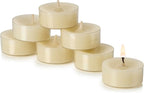 PARNOO 100% Natural White Beeswax Tealight Candles in Clear Plastic Cups, 4 Hours Burn time - Pack of 24