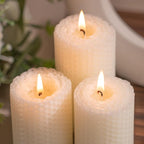 KONNI Beeswax White Pillar Candles Set of 3, 2"x 4" Unscented Pillar Candles Bulk, 20 Hours Long Burning Candles, Smokeless&Dripless Large Round Candle for Wedding, Decoration, Parties, Spas, Dinner