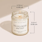 Sweet Water Decor Spa Day Soy Candle - Sea Salt, Jasmine, Wood and Cream Scented Spring Candles for Home - 9oz Clear Jar + Gold Lid, 40+ Hour Burn Time, Made in The USA