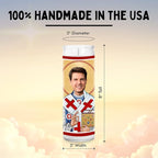 Cruise Celebrity Glass Jar Candle – Unscented Handmade Soy Wax Votive Candle – Unique Gift for Movie Lovers – Home Decor Collectible for Living Room & Office – 8 Inch