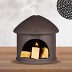 Palo Santo Holder, Sage and palo Santo Stick Burner Holder, Chiminea Incense Holder, Handmade Ceramic Smudge Bowl, Ash Catcher with mini Chimney, for Energy Cleansing, Yoga, Meditation Relaxation